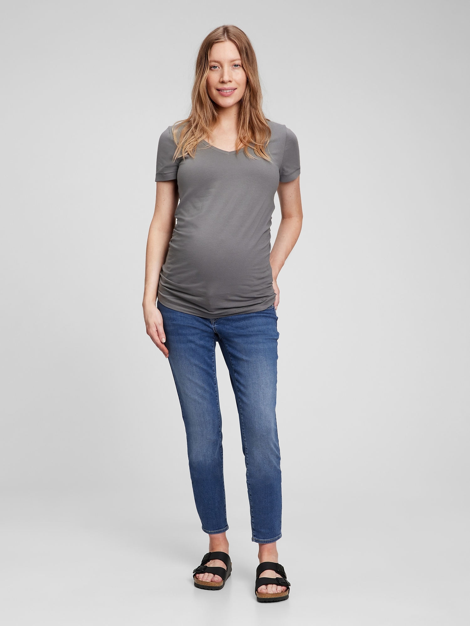 Gap Maternity Inset Panel Skinny Jeans With Washwell In Medium Wash