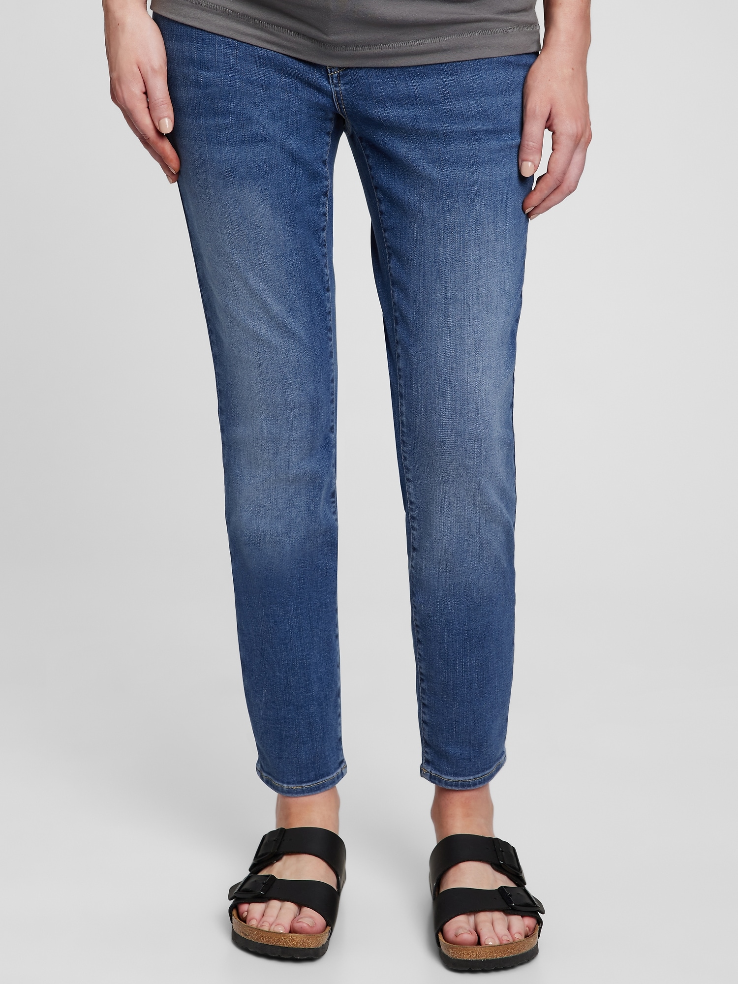 Side Slit-Hem Jeans - Hot Momma Maternitique & Gifts