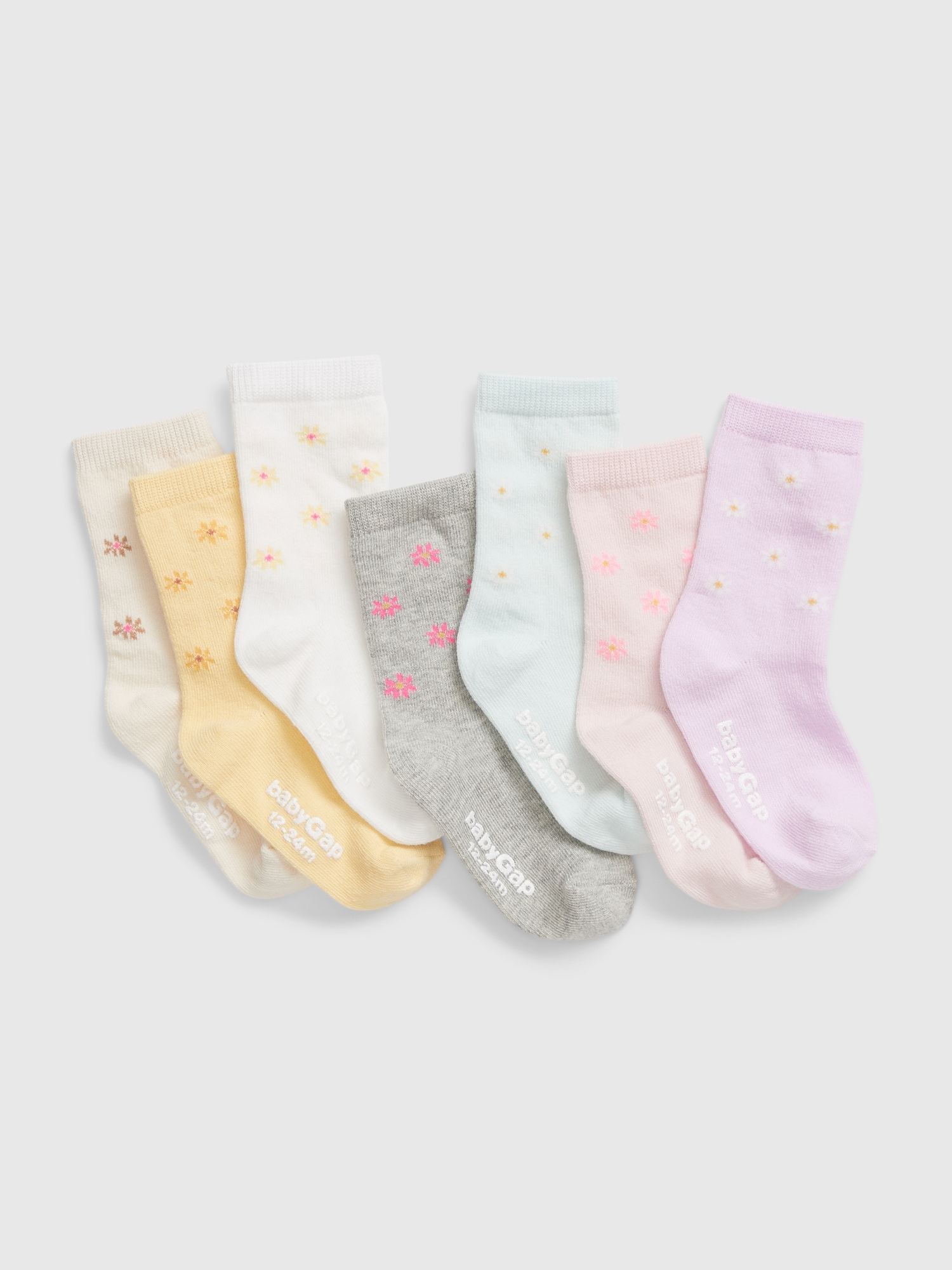 Toddler Flower Crew Socks (7Pack) Gap
