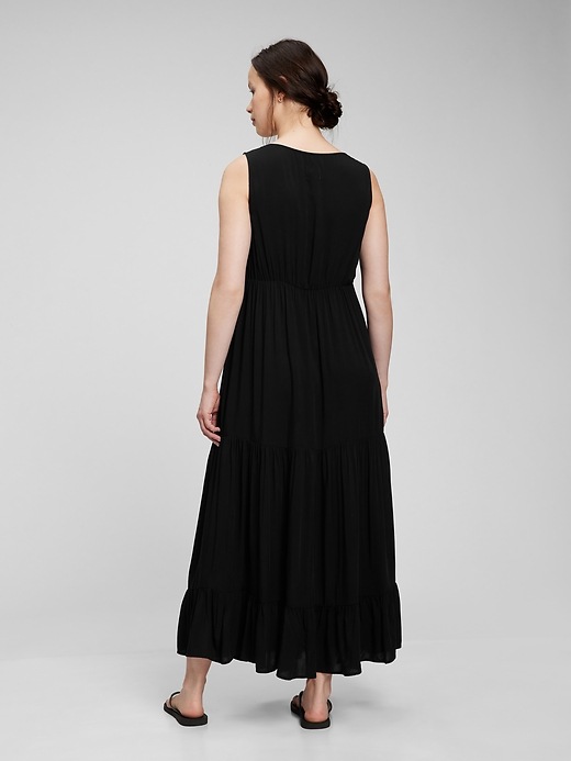 2 of 8 showing, with the color true black of product Maternity Maxi Tank Dress