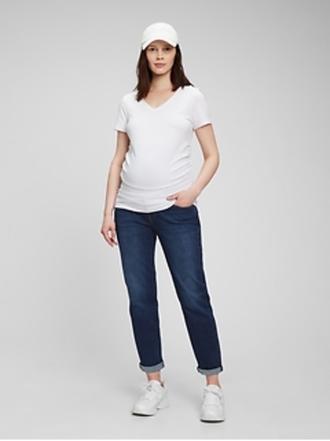 Maternity True Waistband Full Panel Girlfriend Jeans