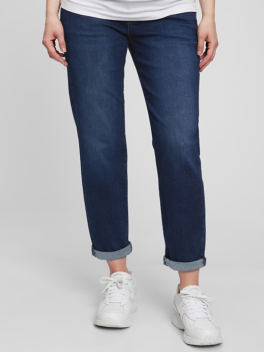 Image number 4 showing, Maternity True Waistband Full Panel Girlfriend Jeans with Washwell