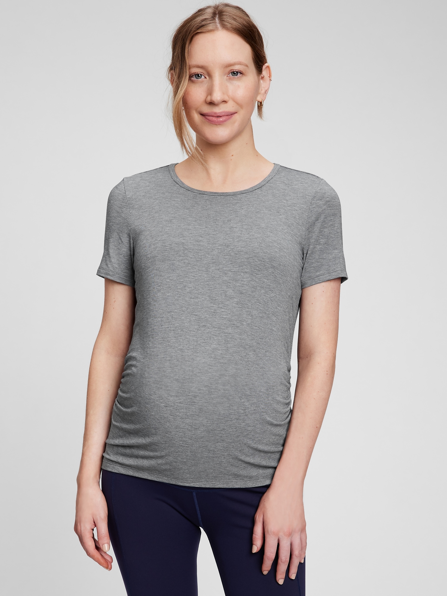 Gap - Maternity GapFit Breathe Side Shirring T-Shirt brown