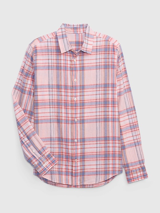 Image number 4 showing, Plaid Shirt in Linen-Cotton
