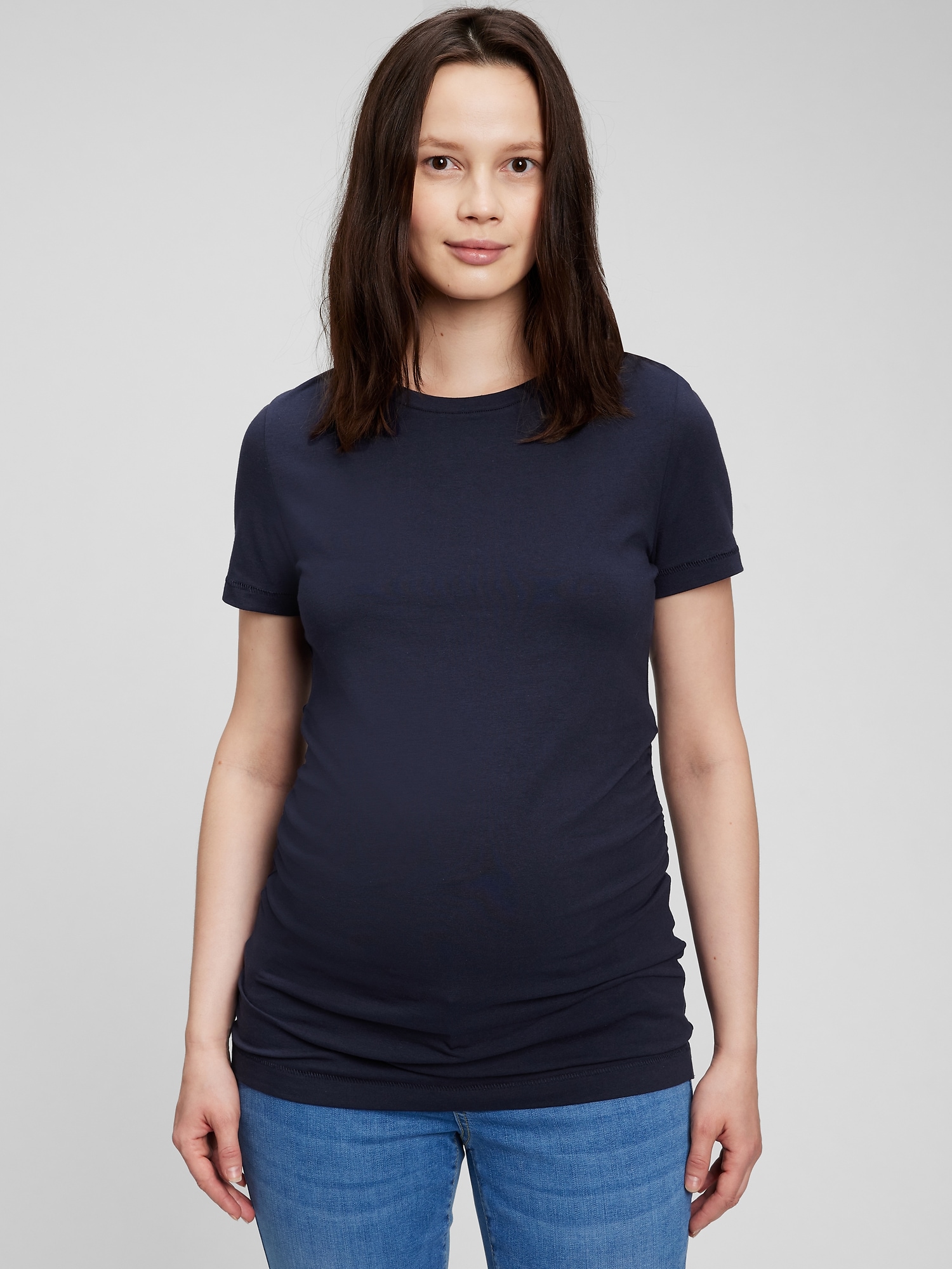 Maternity Cotton Vintage Crew T-Shirt