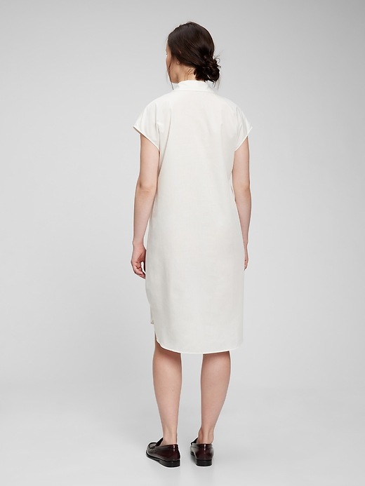 2 of 8 showing, with the color off white of product Maternity Shirtdress