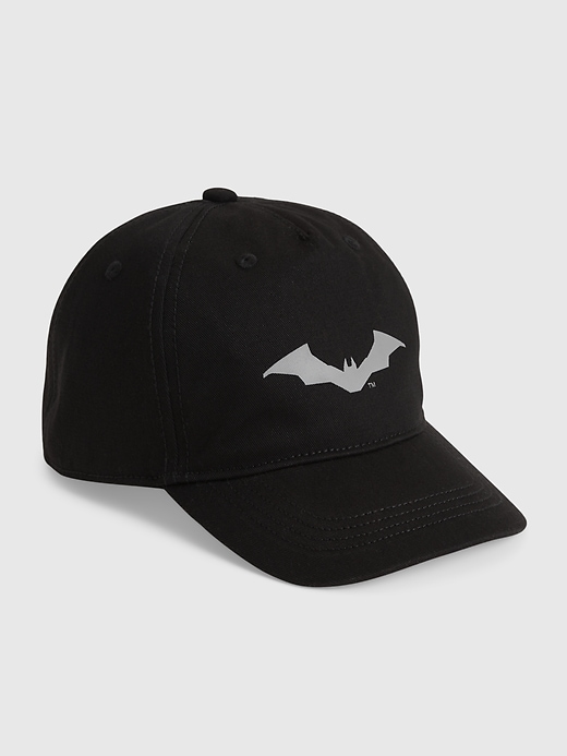 1 of 8 showing, with the color true black of product GapKids &#124 DC™ 100% Organic Cotton Batman Baseball Hat