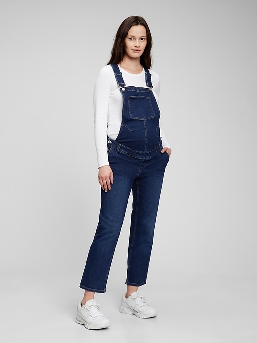 Image number 1 showing, Maternity Denim Overalls