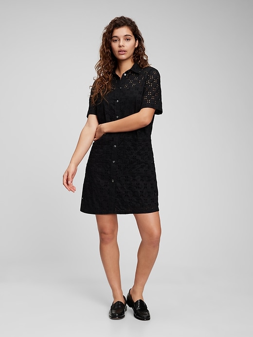 View large product image 1 of 1. Eyelet Shirtdress