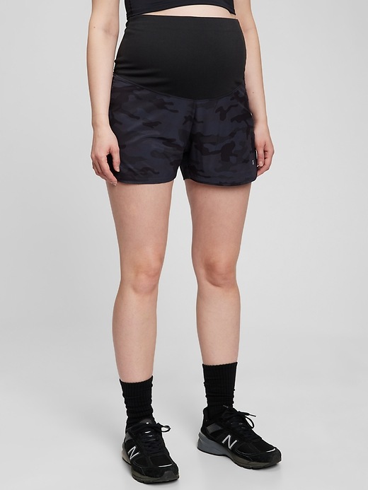 View large product image 1 of 1. GapFit Maternity Full Panel 3.5" Running Shorts