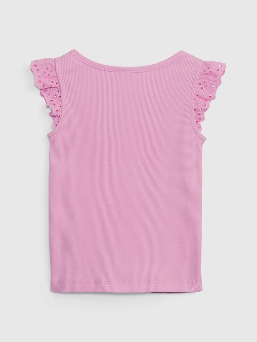 2 of 8 showing, with the color SUGAR PINK of product Toddler Flutter Tank Top