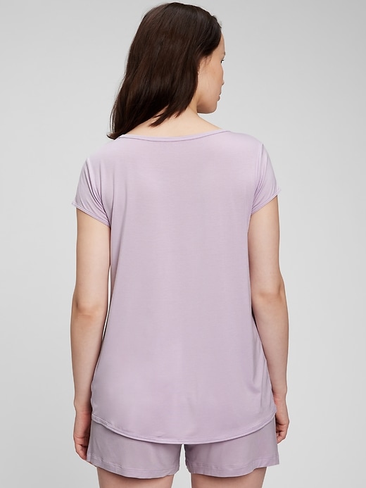 2 of 8 showing, with the color lavender frost of product Maternity Modal Nursing Sleep Set