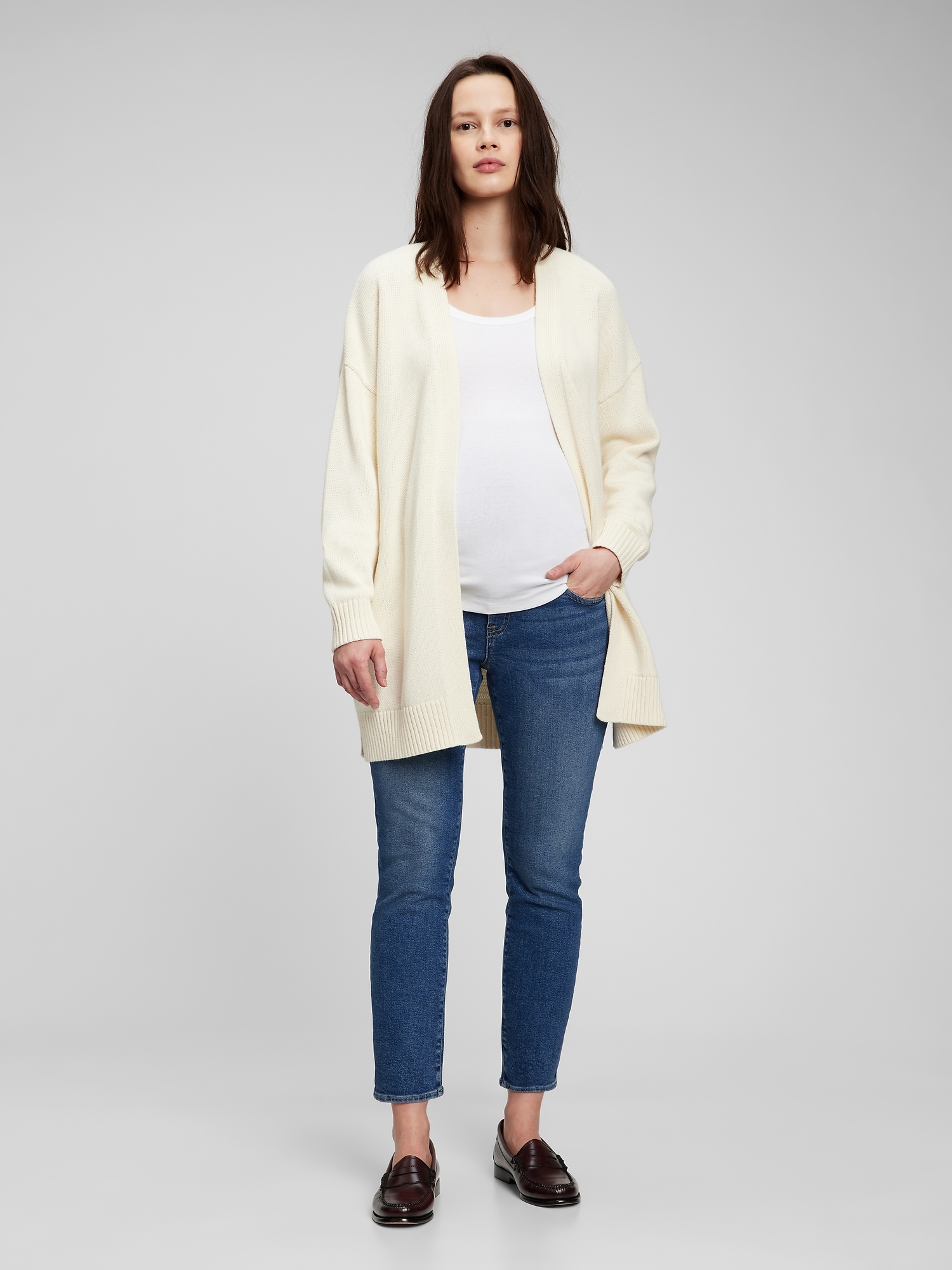 Gap Maternity True Waistband Full Panel Vintage Slim Jeans With Washwell In Medium Wash