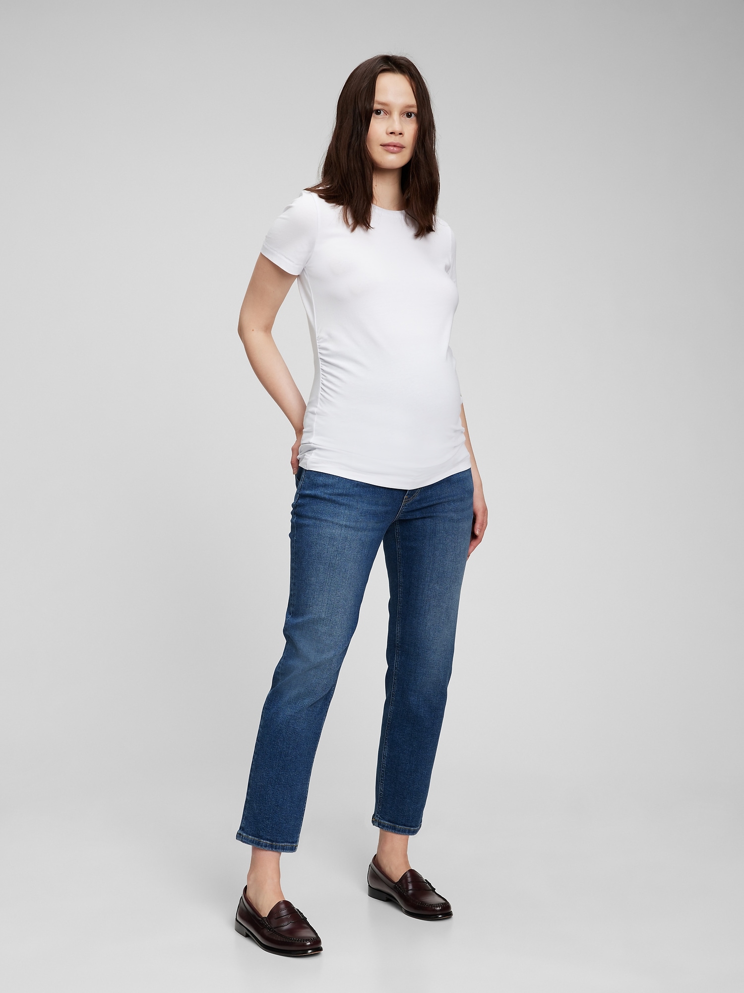 Gap Maternity True Waistband Full Panel Cheeky Straight Jeans