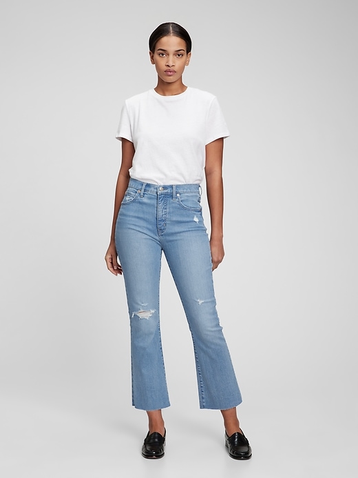 Gap Women's High Rise Kick Fit Jeans with Washwell (Light Destroy)