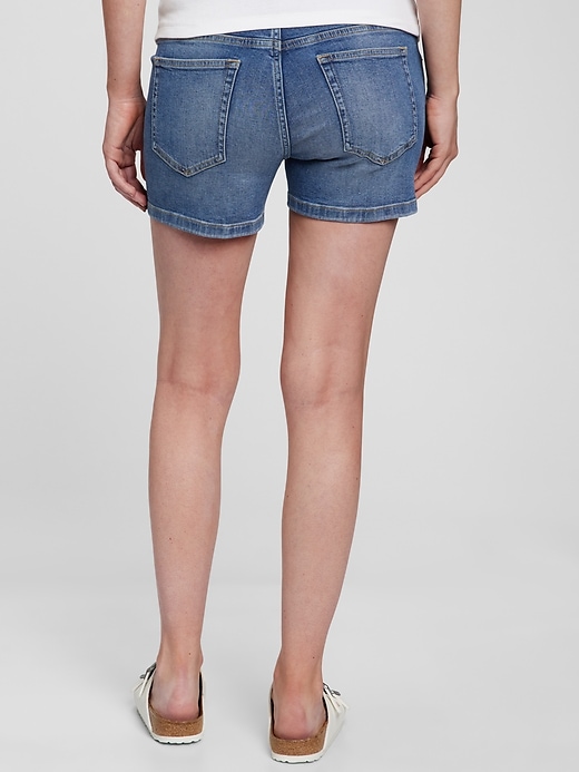 Image number 2 showing, 4" Maternity Full Panel Denim Shorts