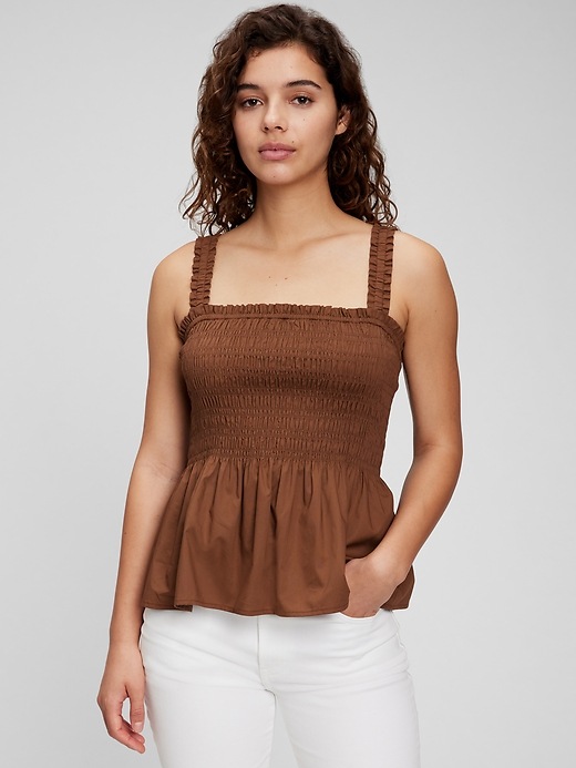 Smocked Peplum Tank Top Gap