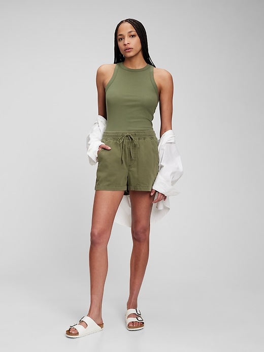 1 of 8 showing, with the color desert cactus green of product Modal Pull-On Shorts