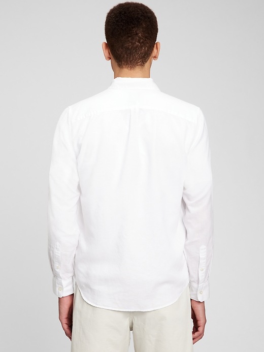 Image number 2 showing, Linen-Cotton Shirt in Untucked Fit