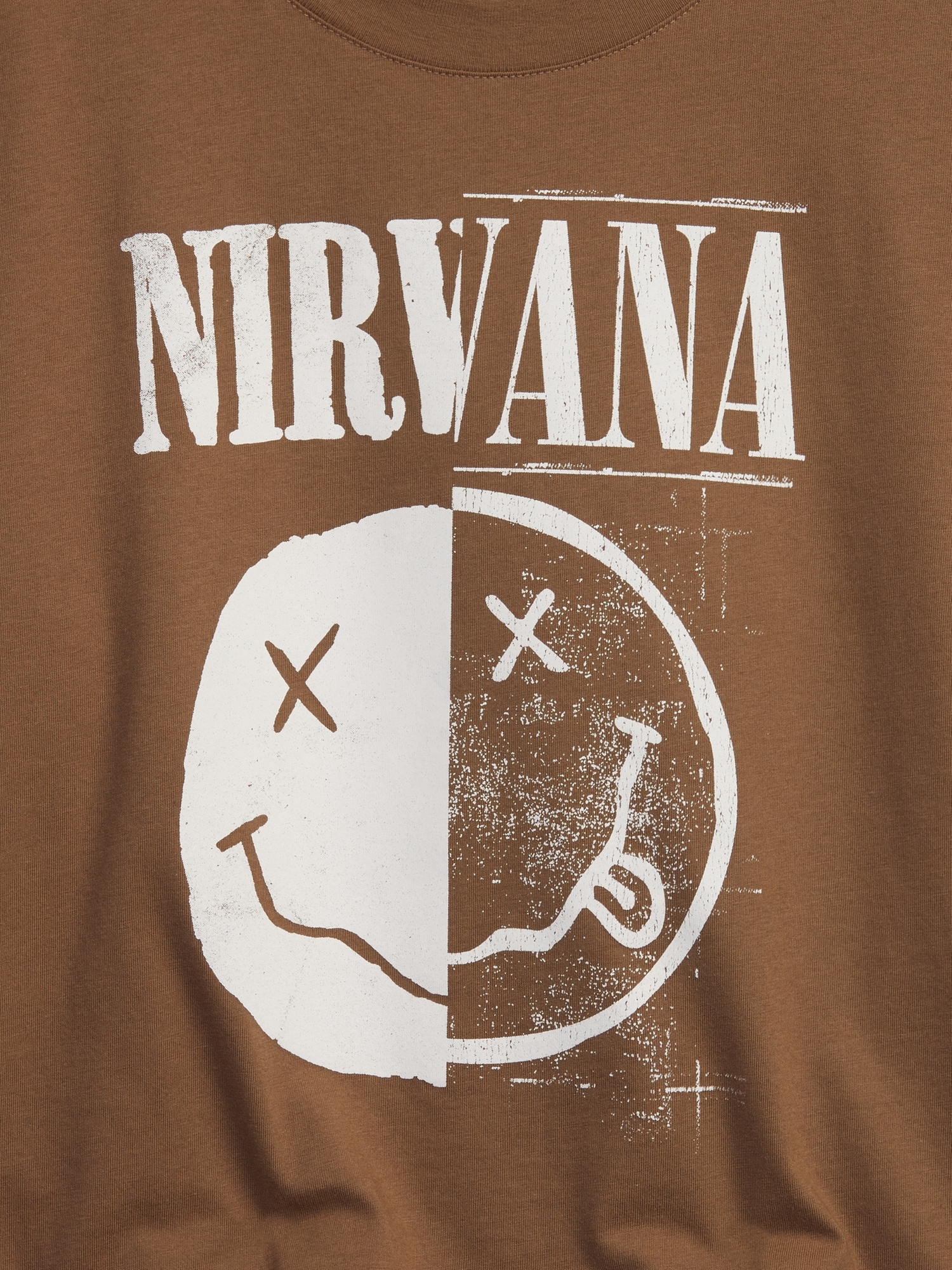 nirvana t shirt brown