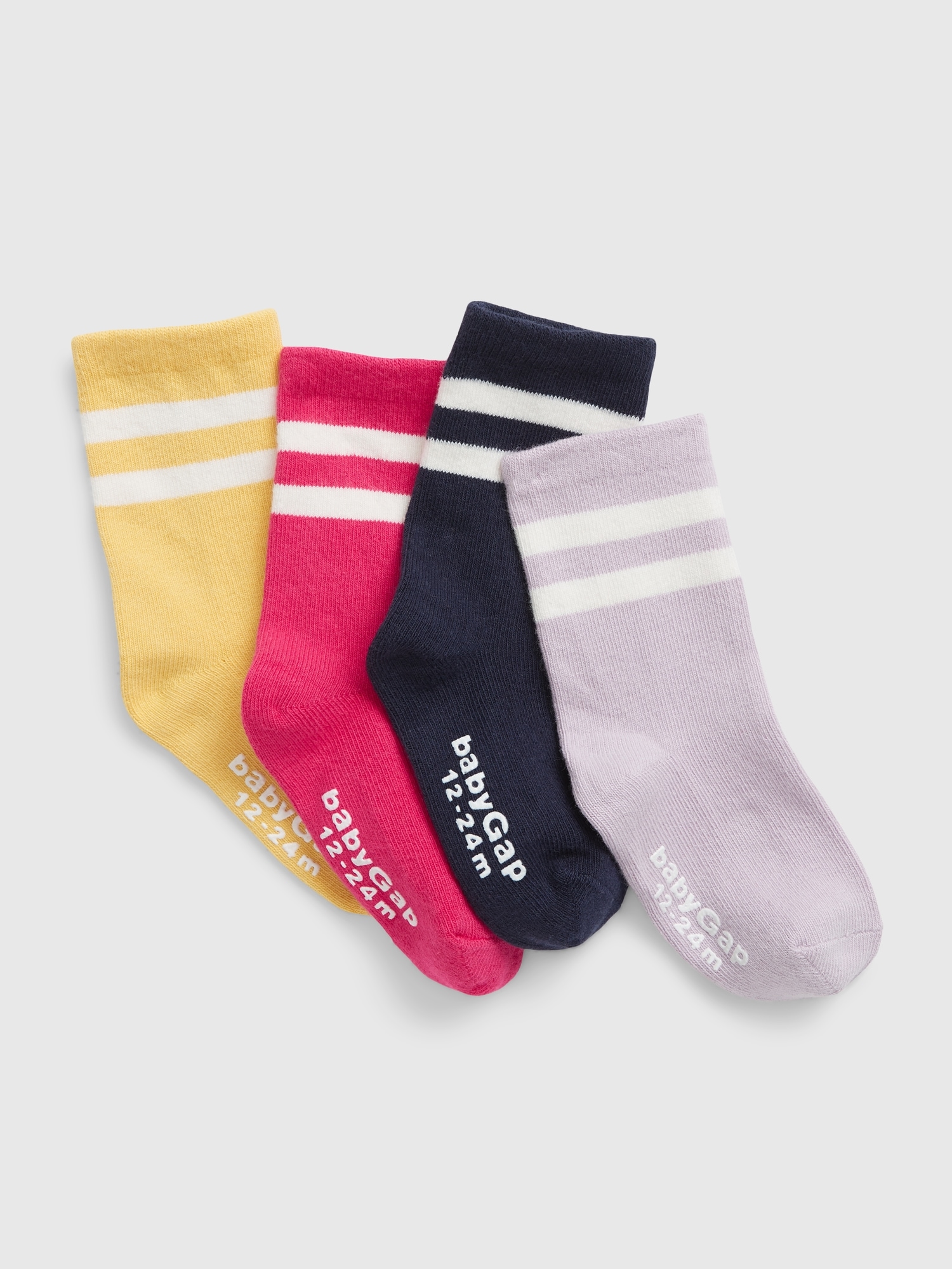 Toddler Striped Crew Socks (4Pack) Gap
