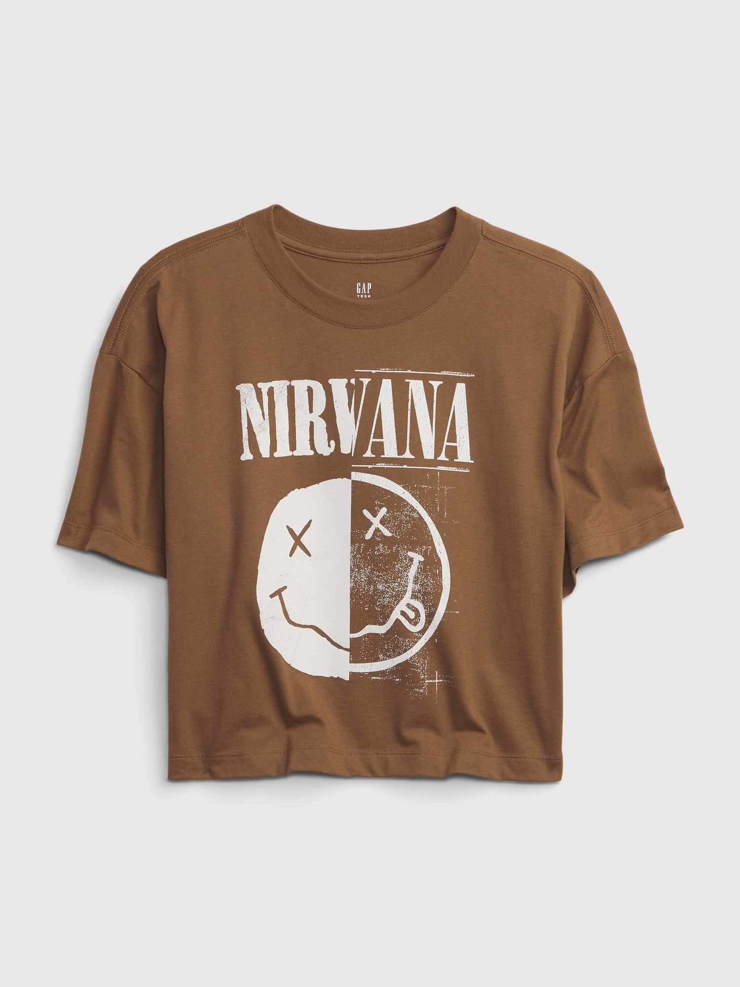 nirvana t shirt brown