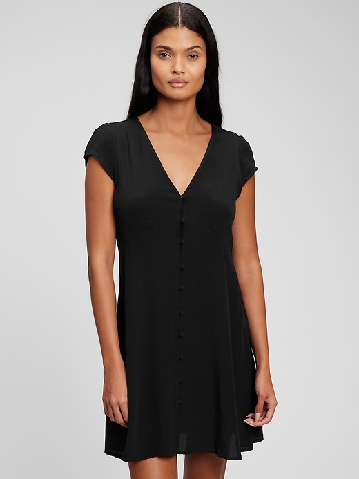 LENZING™ ECOVERO™ Cap Sleeve Mini Dress Gap