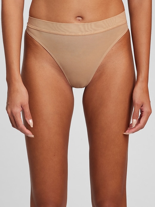 2 of 8 showing, with the color brush beige of product Mesh Thong
