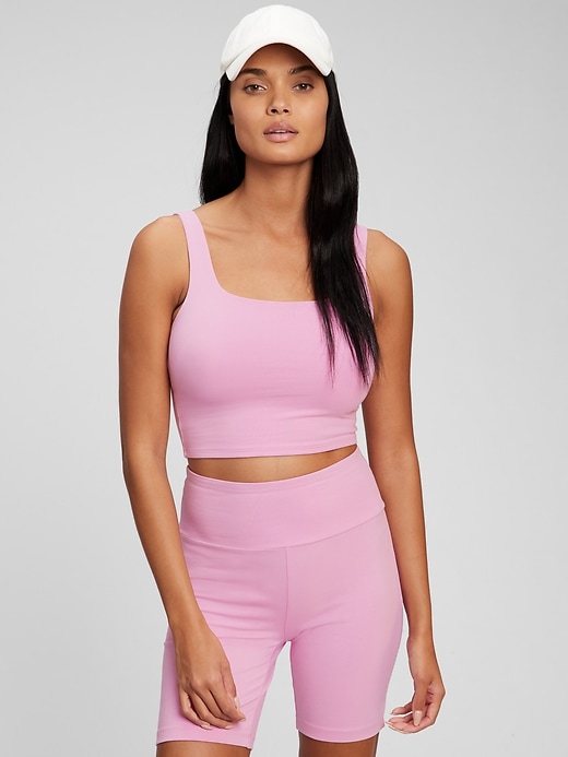 1 of 8 showing, with the color sugar pink of product Cropped Tank Top