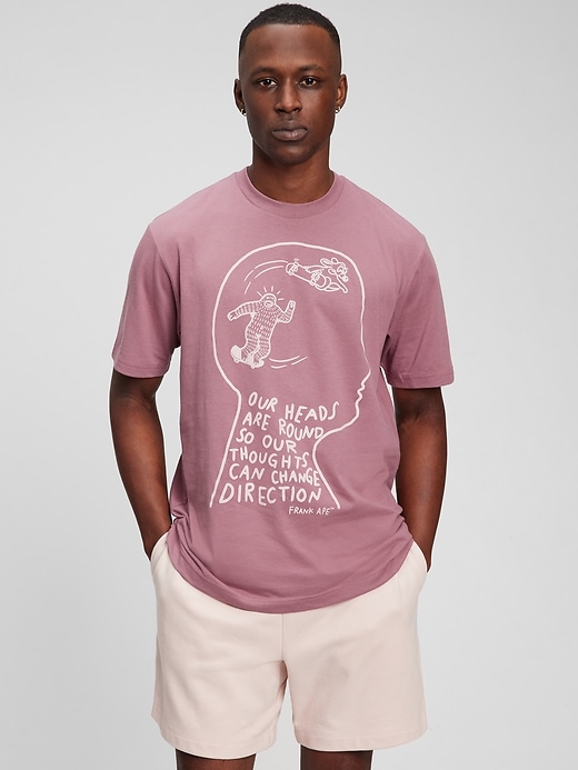 1 of 8 showing, with the color pink mauve moves of product Gap x Frank Ape Adult Graphic T-Shirt