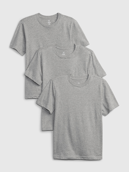 1 of 8 showing, with the color grey heather of product Kids Organic Cotton Undershirt (3-Pack)