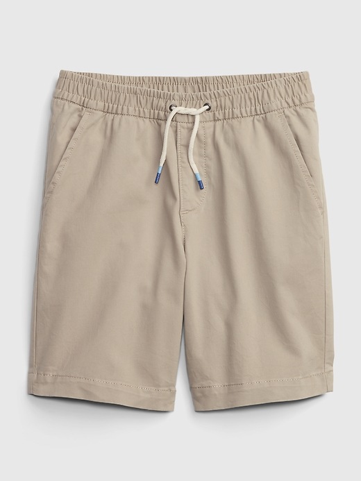 1 of 8 showing, with the color beige of product Kids Easy Pull-On Shorts