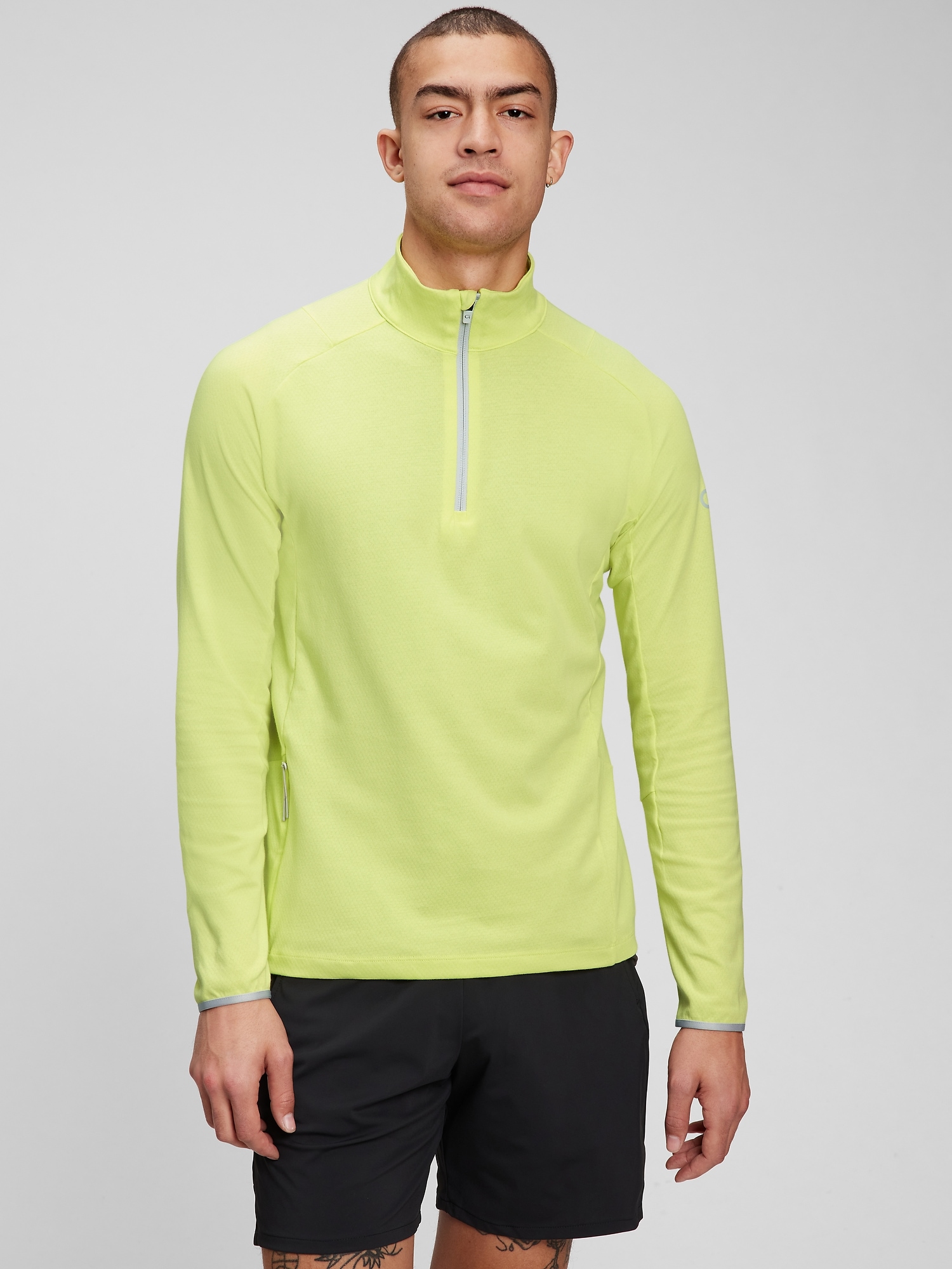 Gap Men's Gapfit Half-Zip Train Sweatshirt (Size XS-XXL in Yellow Limon Color)