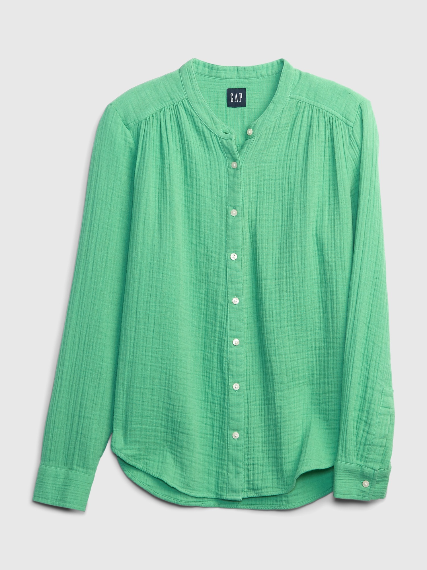 Crinkle Gauze ButtonFront Shirt Gap