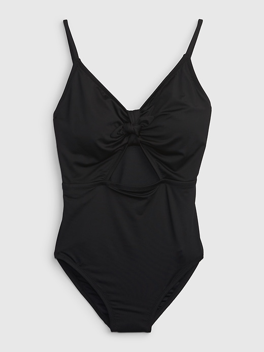 Image number 3 showing, Bunny-Tie Cutout One-Piece Swimsuit