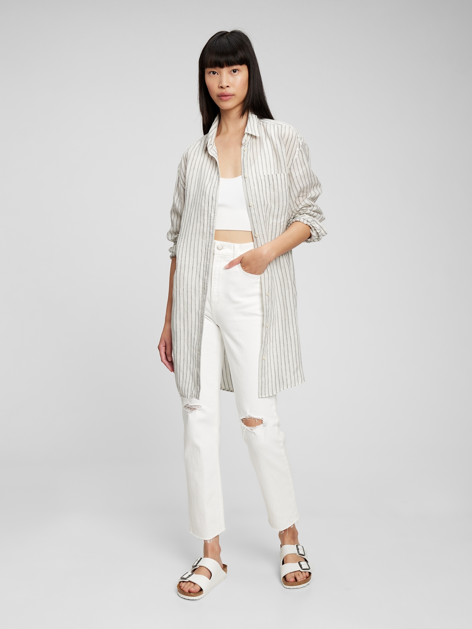 Linen Weekend Tunic Shirt | Gap