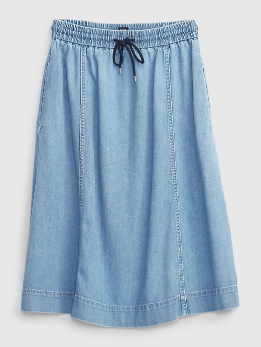 Image number 6 showing, Denim Pull-On Skirt with Washwell