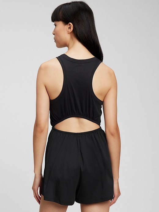 View large product image 2 of 6. Racerback Cutout Romper
