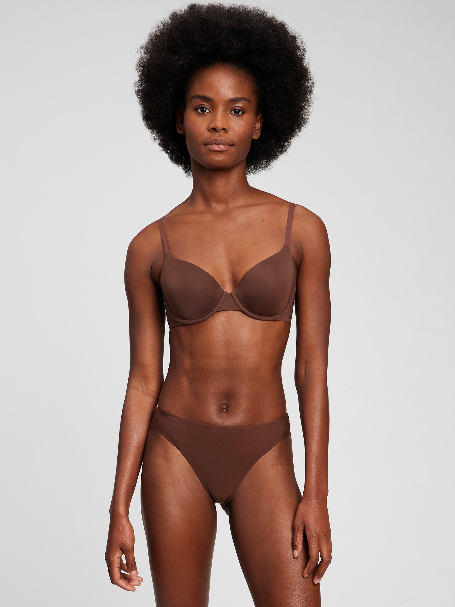 Gap T-shirt Bra In Warm Dark Brown