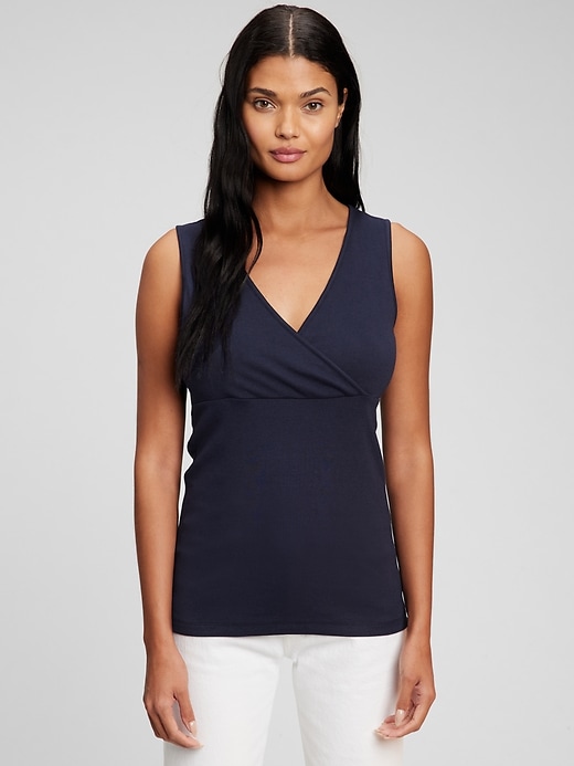 Image number 7 showing, Maternity V-Neck Nursing Tank Top