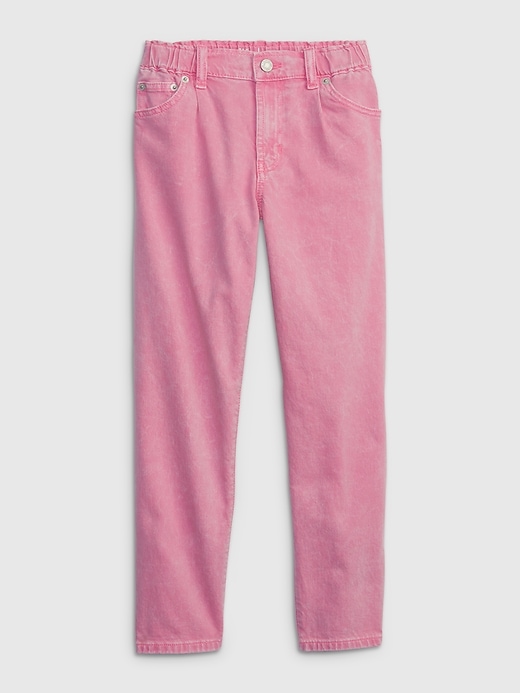 1 of 8 showing, with the color neon impulsive pink of product Kids High-Rise Barrel Jeans