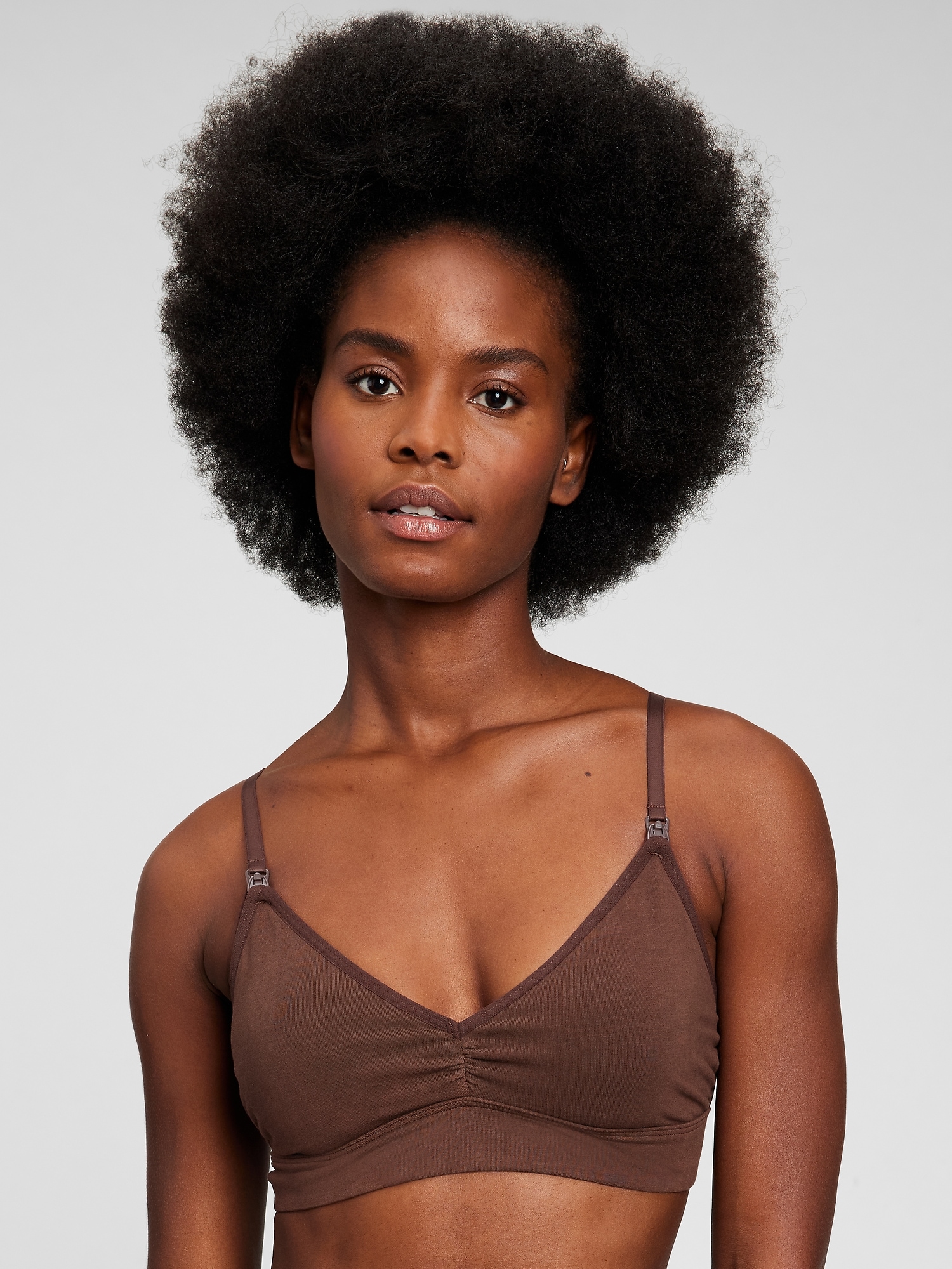 Gap Maternity Organic Cotton Nursing Bra In Espresso Brown