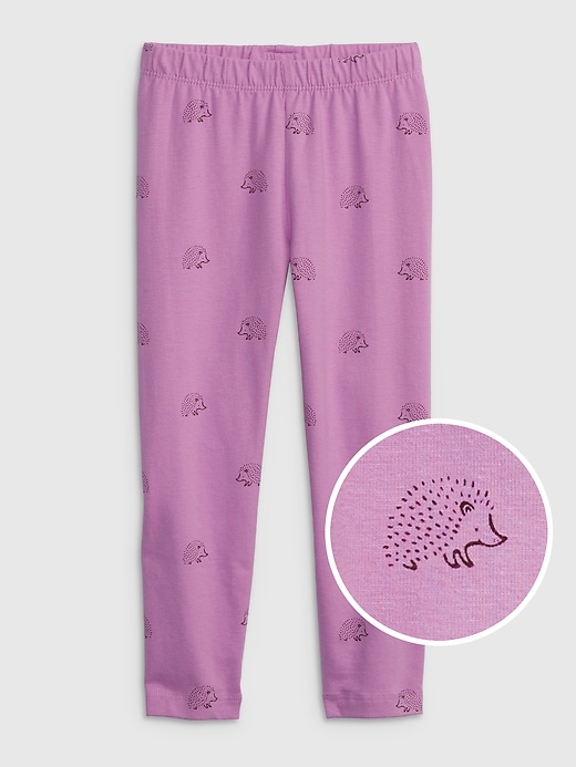 1 of 8 showing, with the color violet purple of product Toddler Organic Cotton Print Leggings