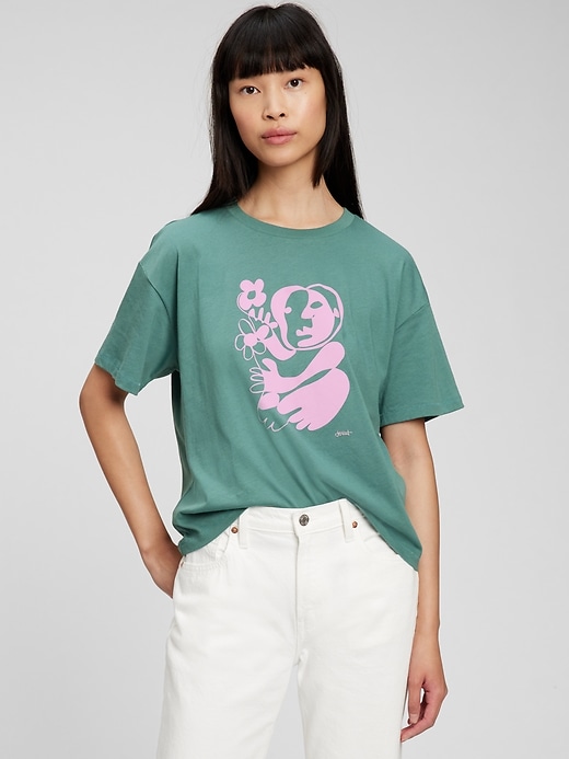 View large product image 1 of 1. Gap &#215 Demit Omphroy Organic Cotton Graphic T-Shirt