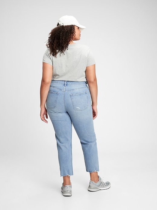 Image number 5 showing, High Rise Cheeky Straight Jeans With Washwell