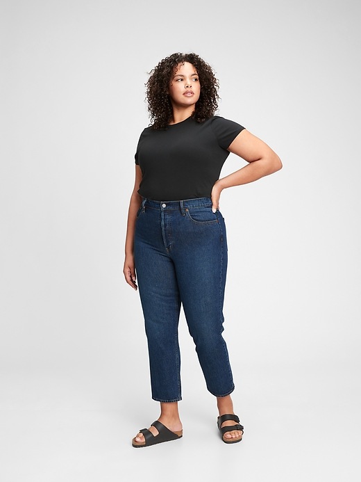 Image number 4 showing, High Rise Cheeky Straight Jeans With Washwell 