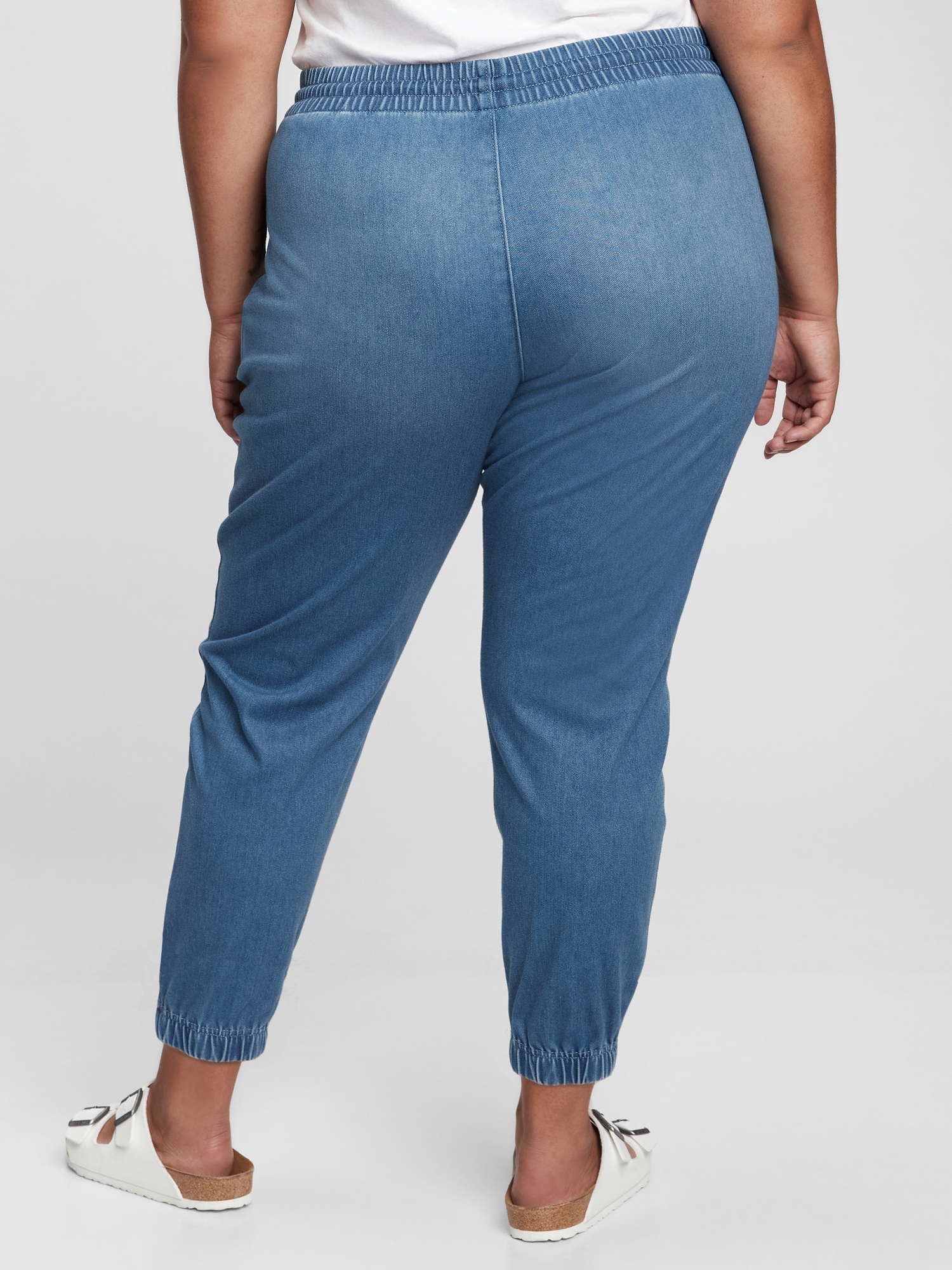 High Rise Denim Joggers Gap