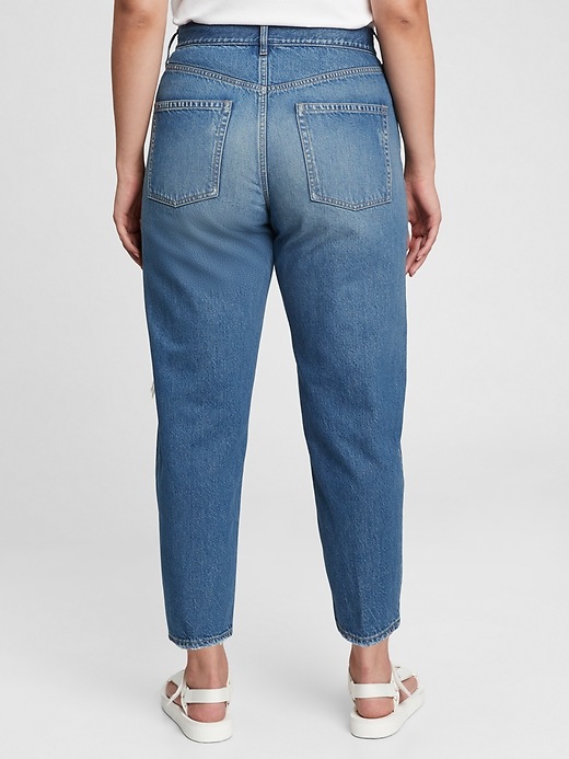 High Rise Pleated Barrel Jeans with Washwell Gap