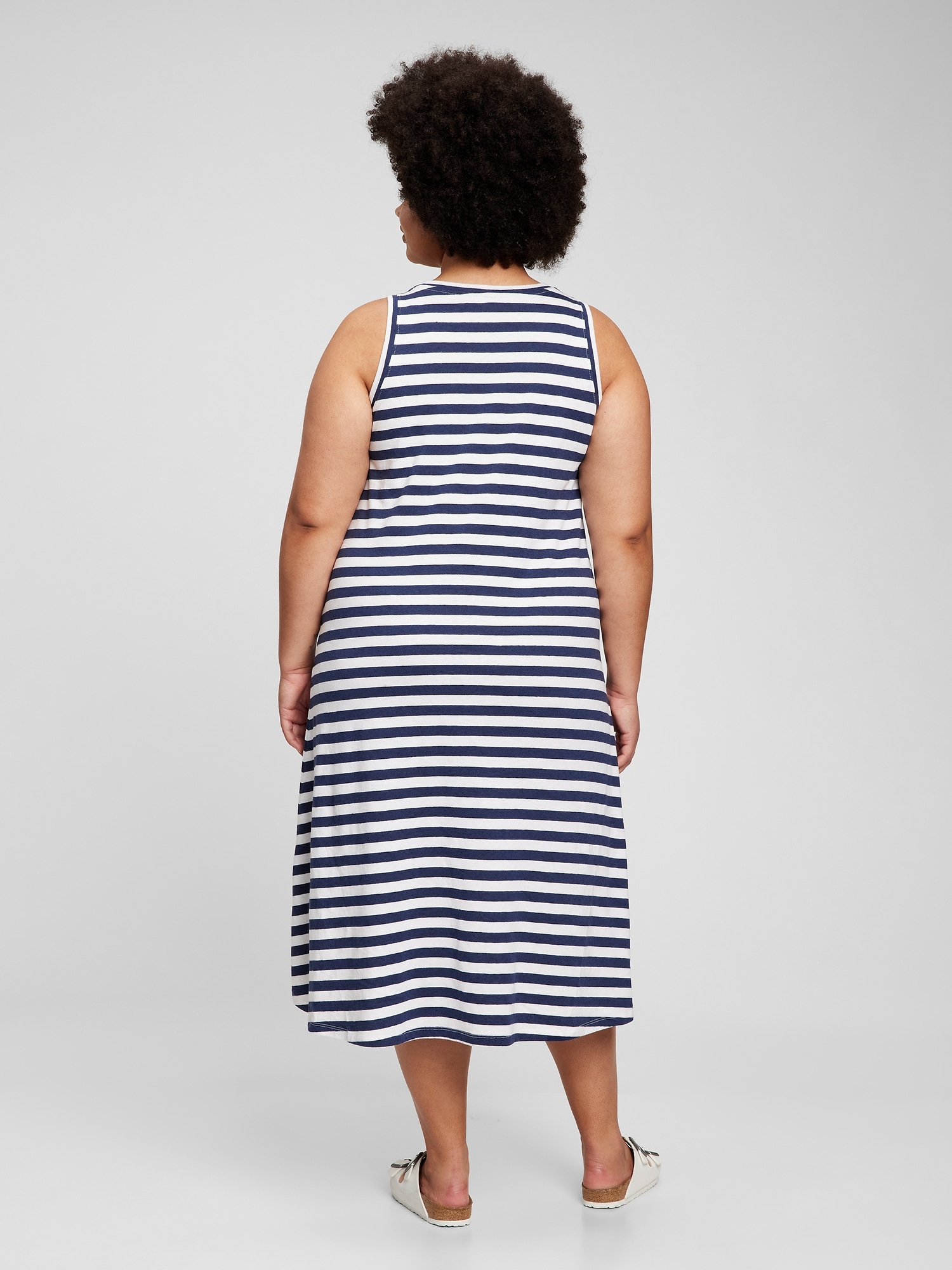 J Crew Swingy Navy & White Striped Mini Tank Dress XS