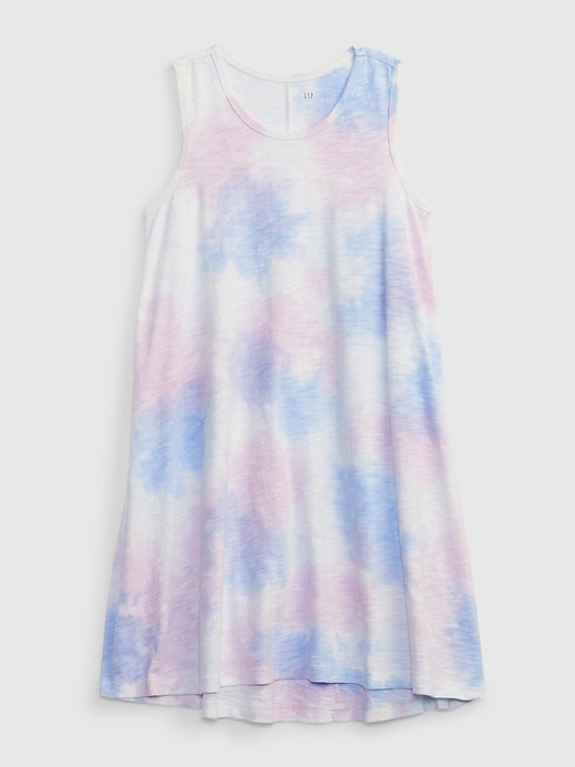 1 of 8 showing, with the color PURPLE TIE DYE of product Kids Swing Tank Dress